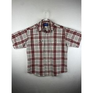 Wrangler Western Pearl Snap Shirt Men's Size XL Red Plaid Short Sleeve Shirt